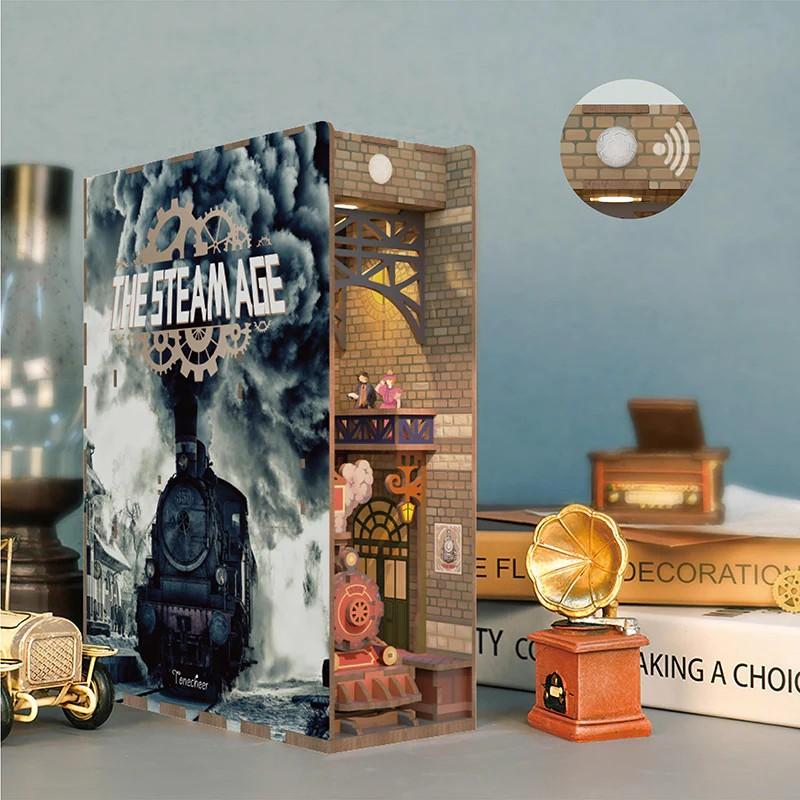 BOOK NOOK KIT - DIY The Steam Age - 164pcs + LED Light