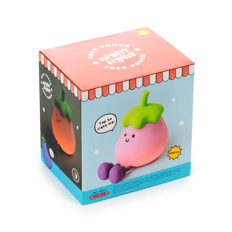 Kawaii LED-Nachtlicht Aubergine (13 cm)