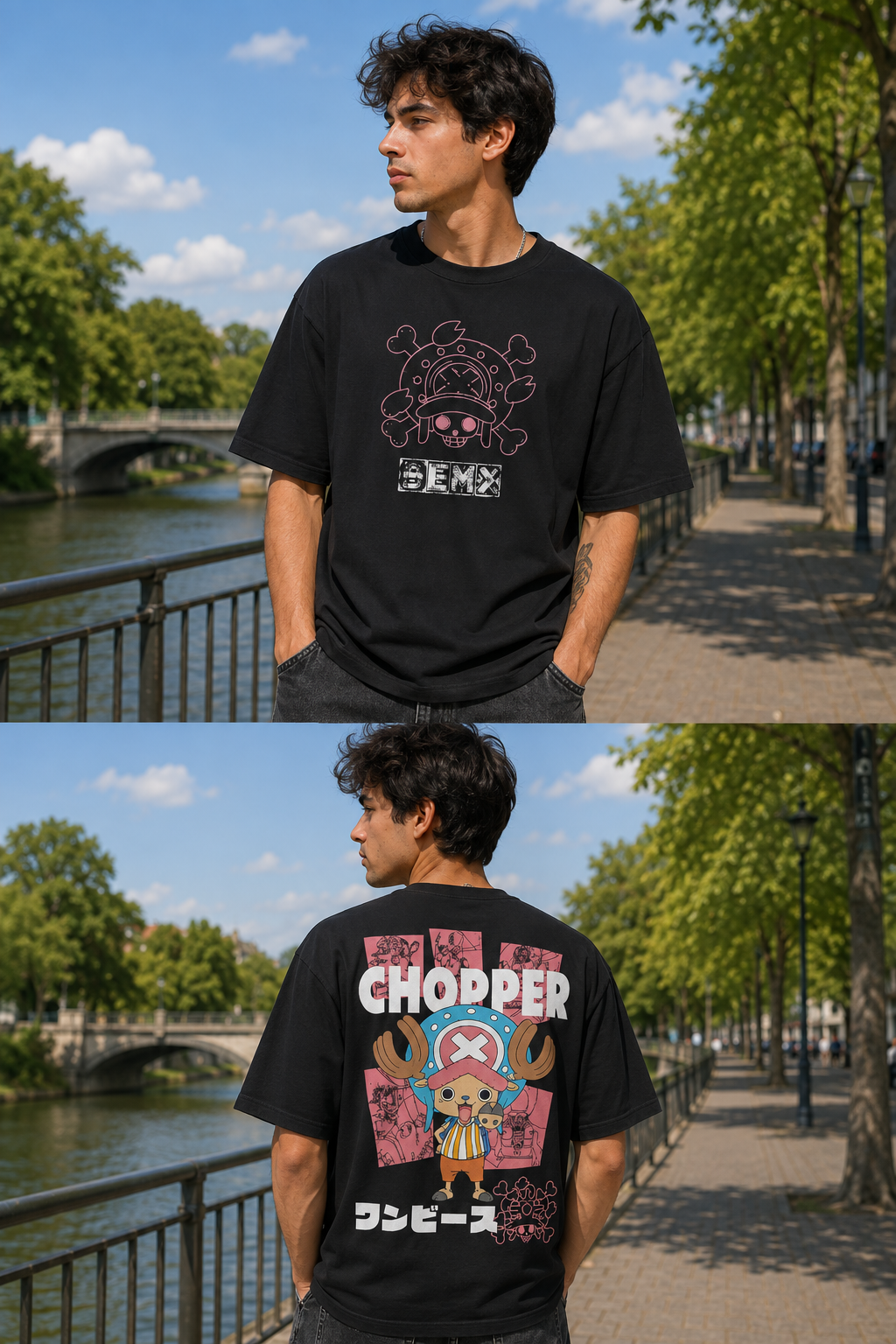 ONE PIECE – Chopper Herren T-Shirt Schwarz – 100 % Baumwolle