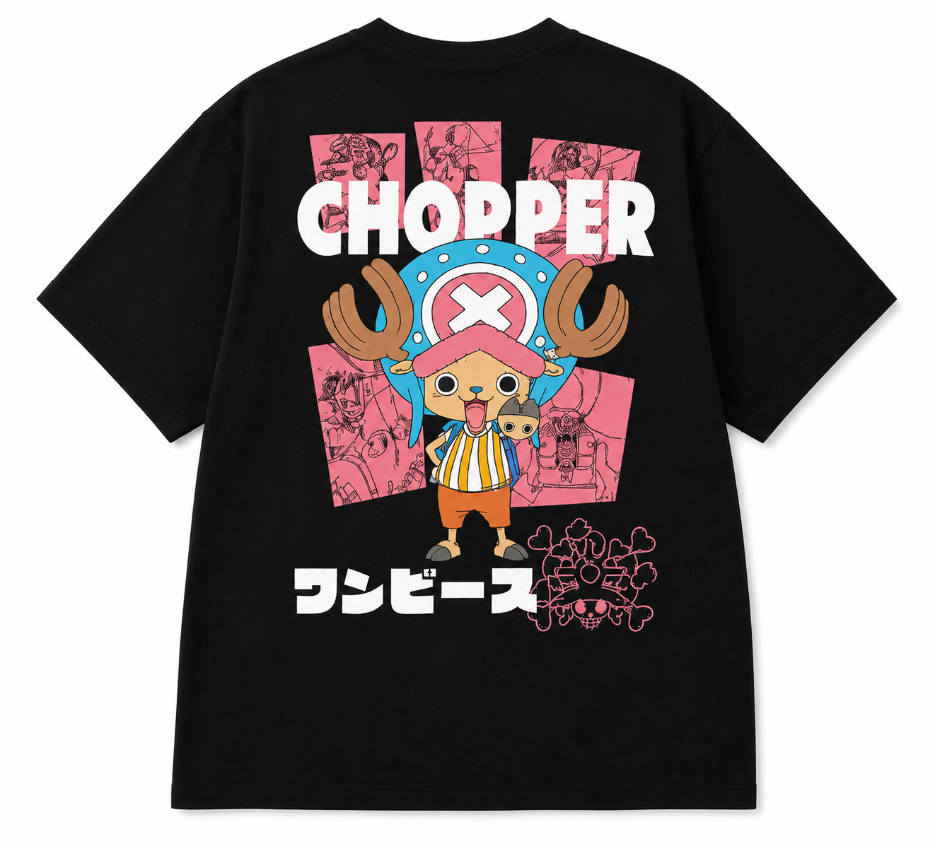 ONE PIECE – Chopper Herren T-Shirt Schwarz – 100 % Baumwolle