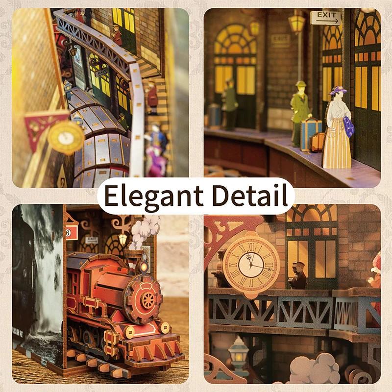 BOOK NOOK KIT - DIY The Steam Age - 164pcs + LED Light