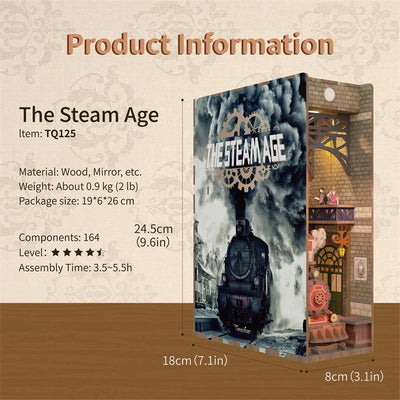 BOOK NOOK KIT - DIY The Steam Age - 164pcs + LED Light