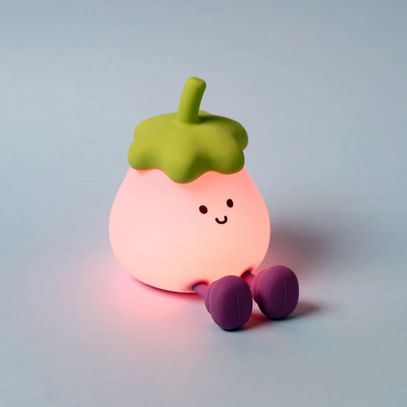 Kawaii LED-Nachtlicht Aubergine (13 cm)