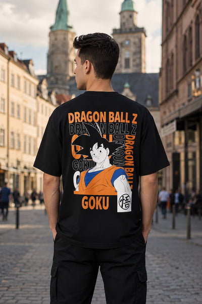 DRAGON BALL Z – Goku Herren T-Shirt Schwarz (100 % Baumwolle)
